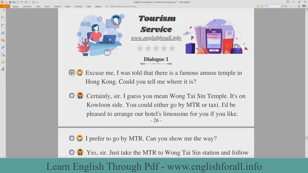 'Video thumbnail for English Conversations in Hotels and Restaurants - Tourism Service'