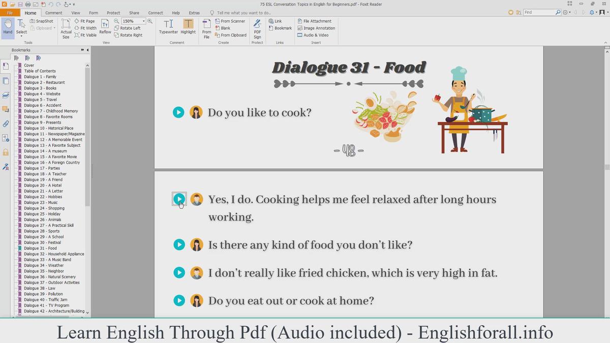 'Video thumbnail for English Conversation About Food'