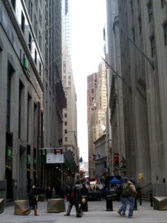 Love being able to walk along wall street with no cars.