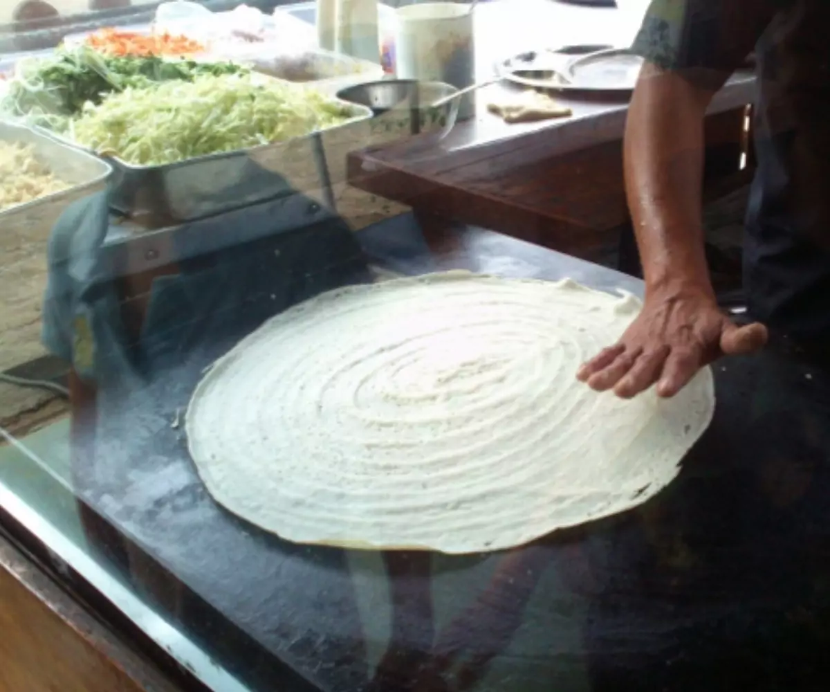 Dosa making dosa street food stall