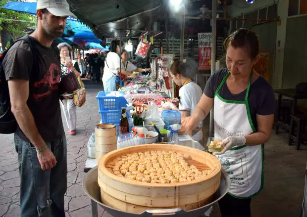 Thai street food at a market stall Thailand