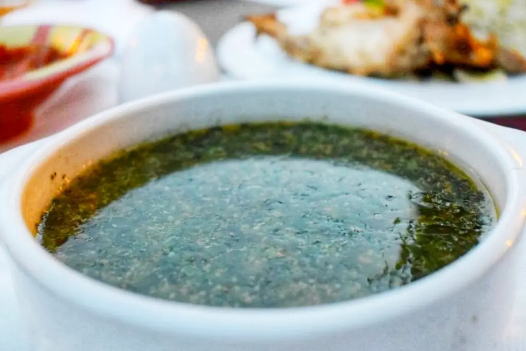 Egyptian green soup molokhia