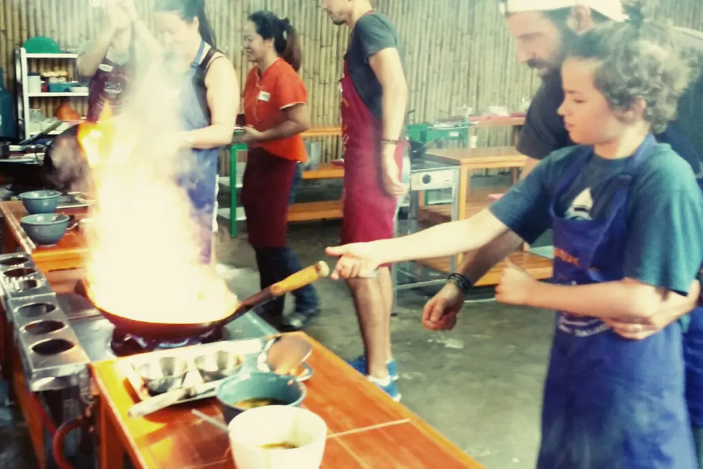 homeschool dad teaching cooking kids