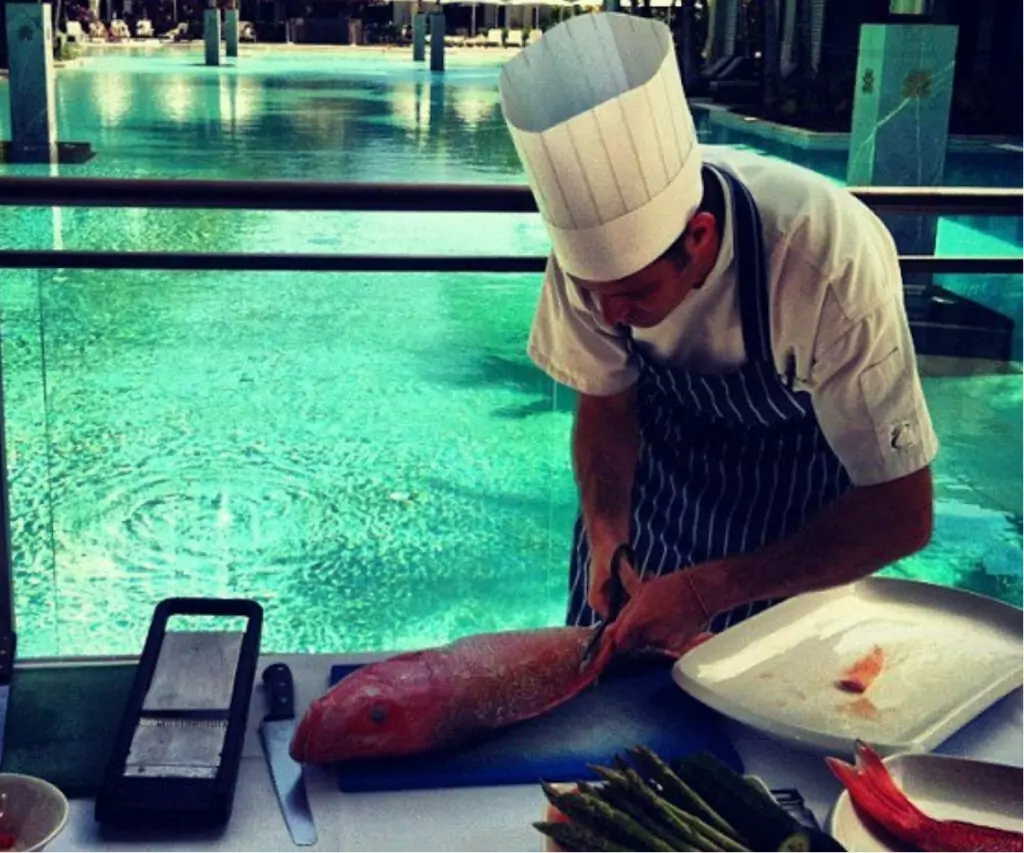 Chef James Long working
