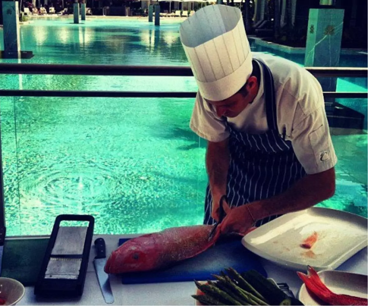 Chef James Long working